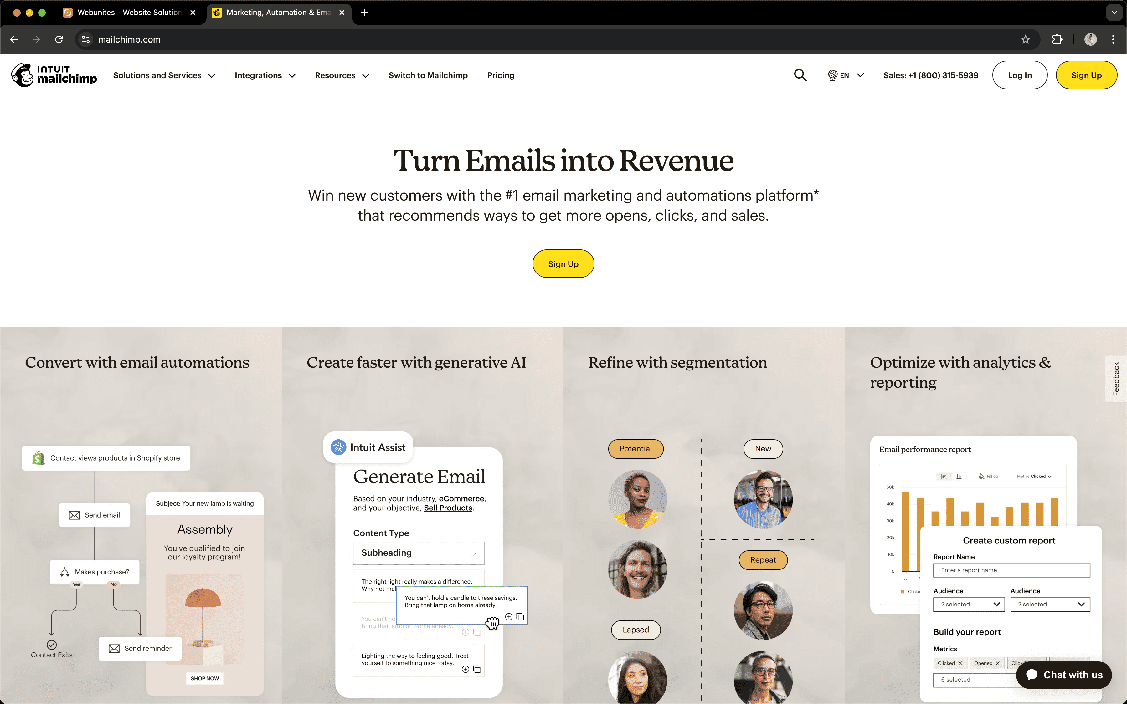 Webunites: Email campaigns